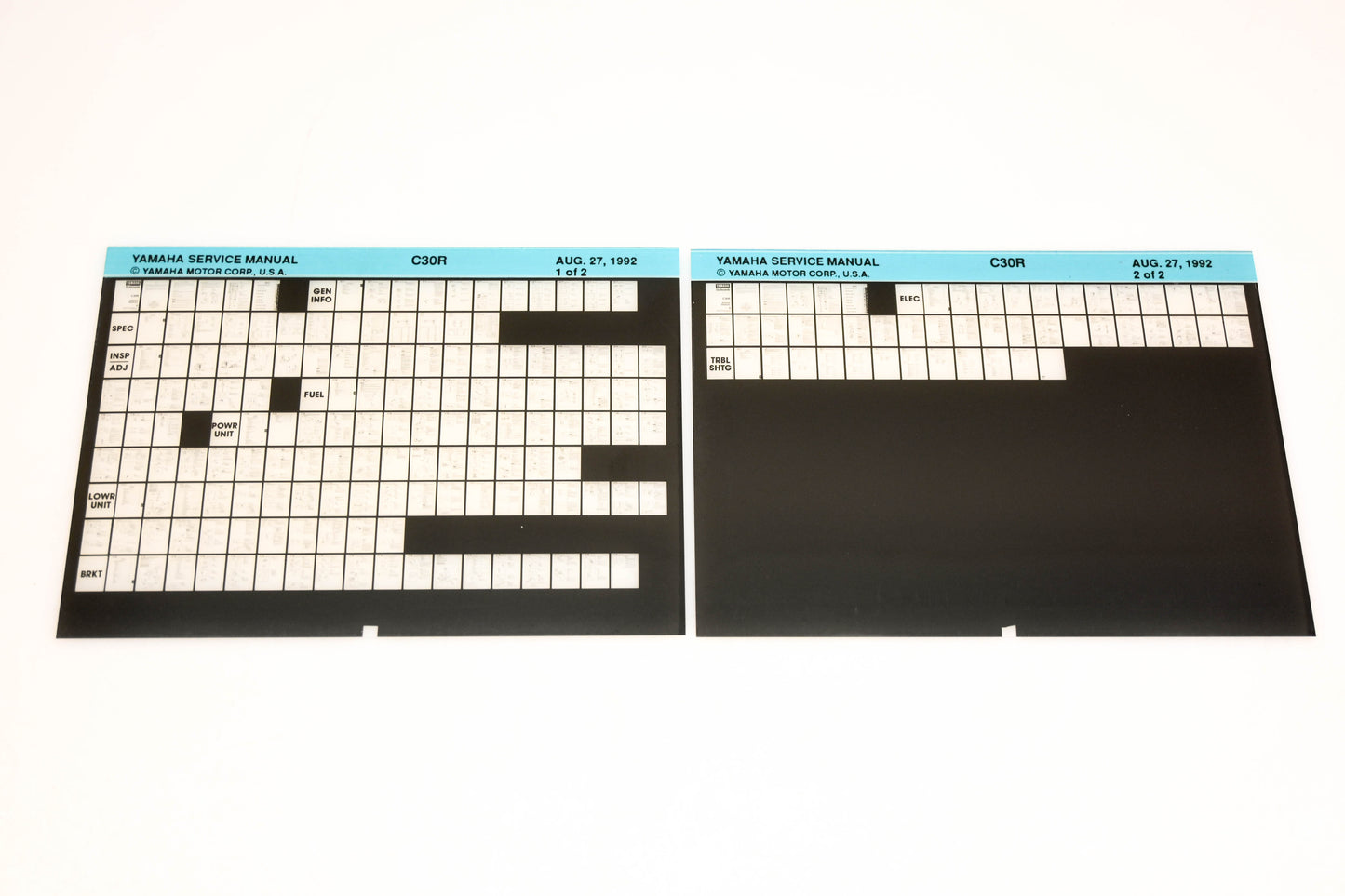 OEM Yamaha XM006-92 1992 C30R Service Manual Microfiche Lot