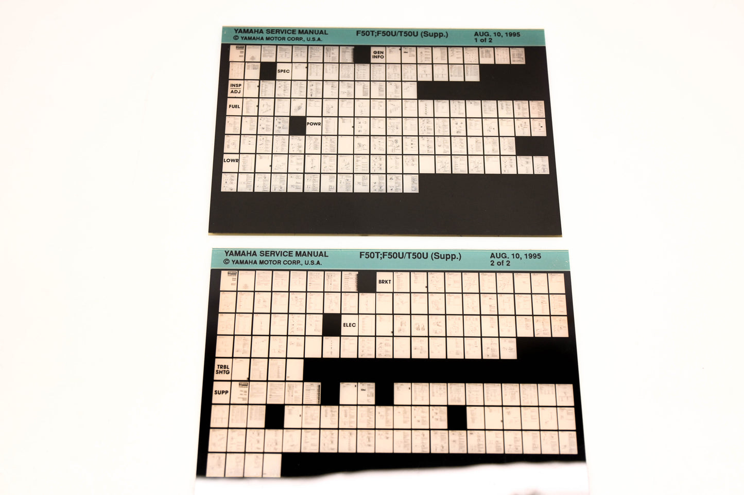 OEM Yamaha XM006-93 1995 F50T,F50U/T50U Supplement Service Manual Microfiche Lot