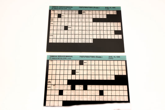 OEM Yamaha XM006-93 1995 F50T,F50U/T50U Supplement Service Manual Microfiche Lot