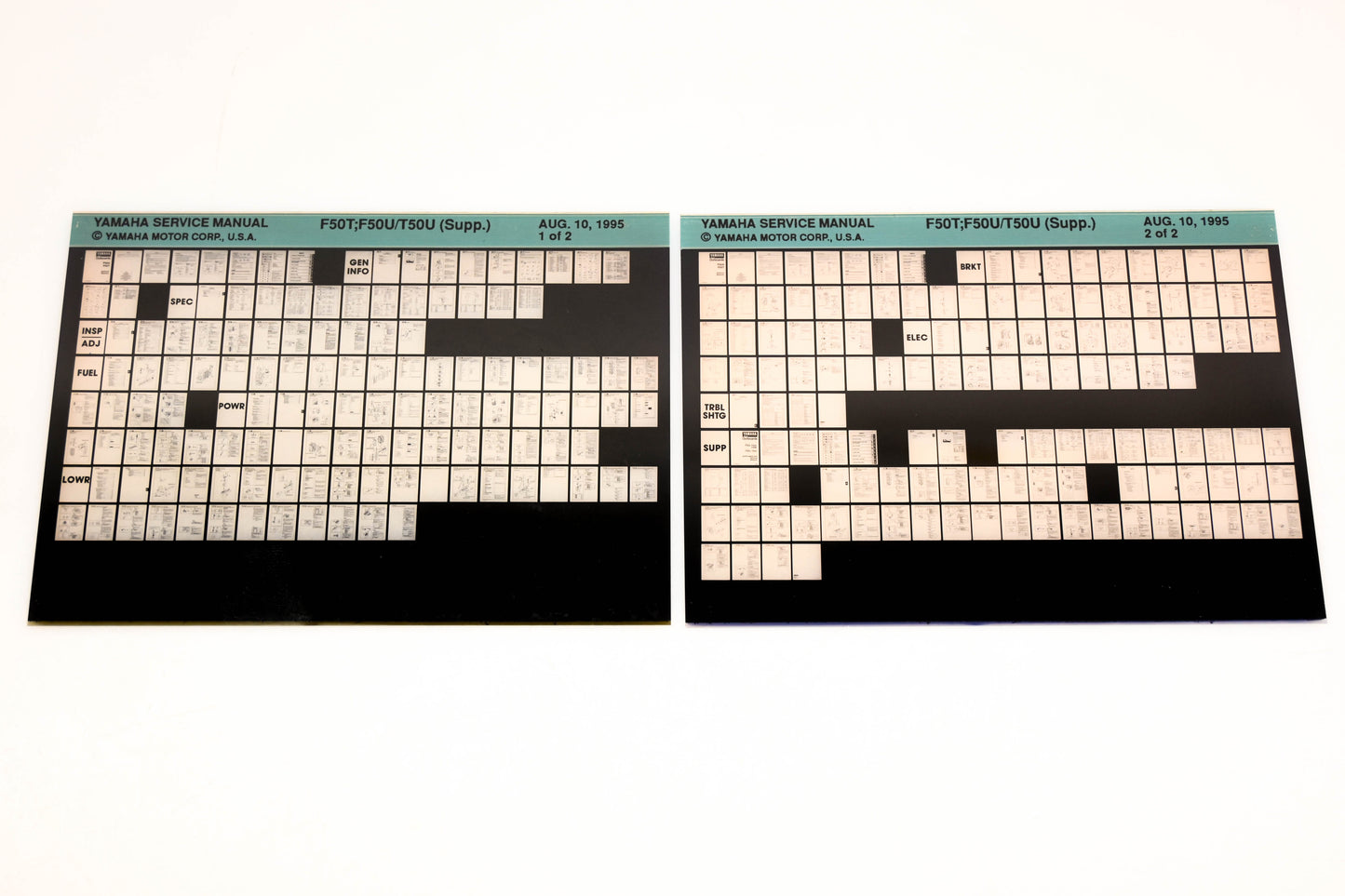 OEM Yamaha XM006-93 1995 F50T,F50U/T50U Supplement Service Manual Microfiche Lot