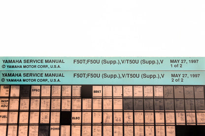 OEM Yamaha XM007-16 1997 F50T,F50U, V/T50U, V Supplement Manual Microfiche Lot