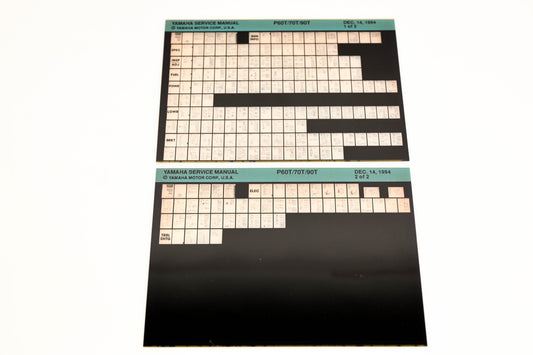 OEM Yamaha XM007-17 1994 P60T/70T/90T Service Manual Microfiche Lot