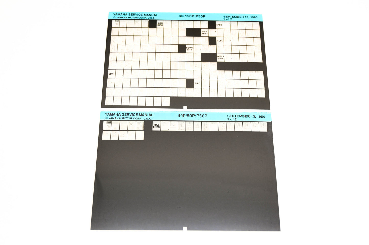 OEM Yamaha XM007-18 1990 40P/50P, P50P Service Manual Microfiche Lot