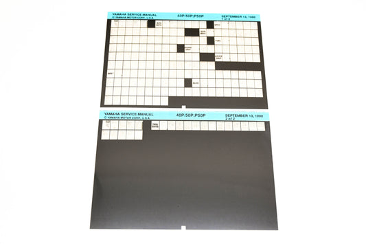 OEM Yamaha XM007-18 1990 40P/50P, P50P Service Manual Microfiche Lot