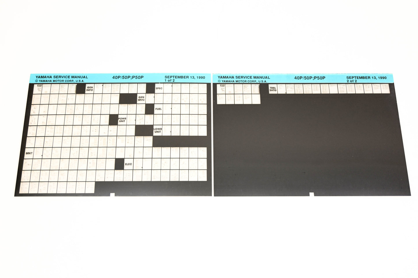 OEM Yamaha XM007-18 1990 40P/50P, P50P Service Manual Microfiche Lot