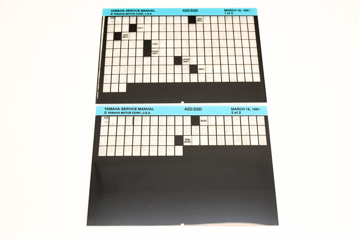 OEM Yamaha XM007-19 1991 40D/50D Service Manual Microfiche Lot