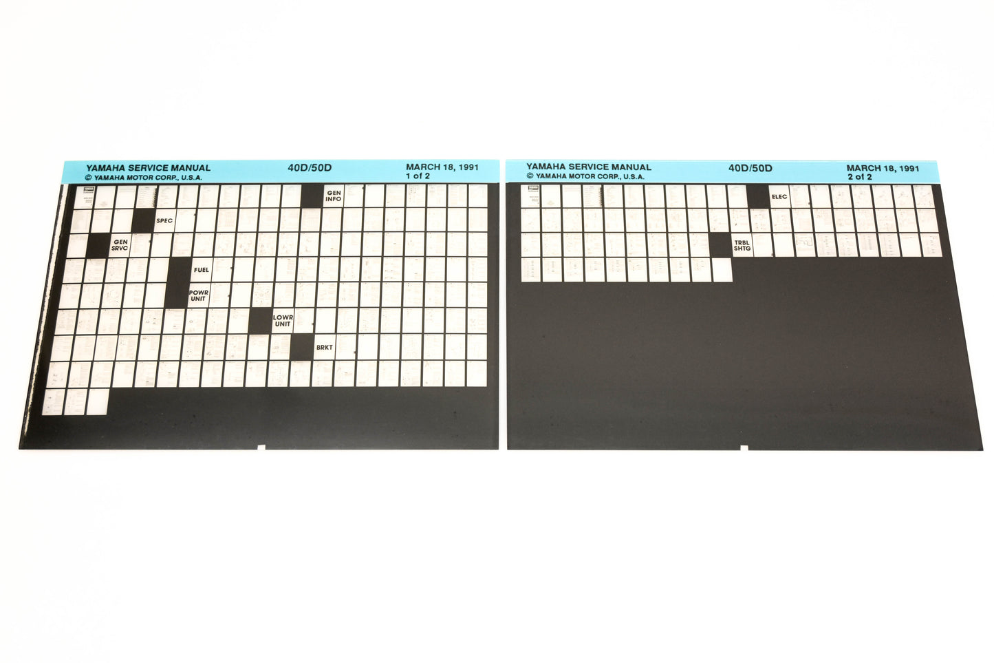 OEM Yamaha XM007-19 1991 40D/50D Service Manual Microfiche Lot