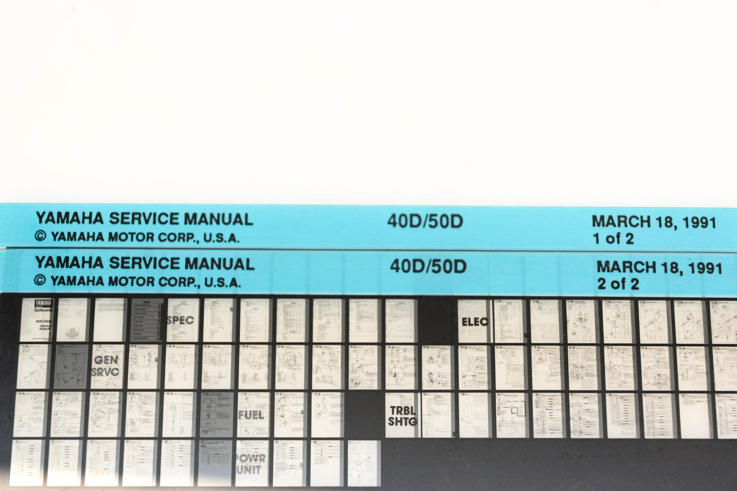 OEM Yamaha XM007-19 1991 40D/50D Service Manual Microfiche Lot