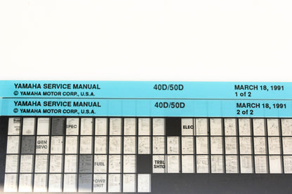 OEM Yamaha XM007-19 1991 40D/50D Service Manual Microfiche Lot