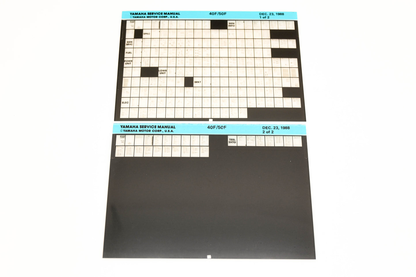 OEM Yamaha XM007-20 1988 40F/50F Service Manual Microfiche Lot