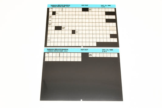 OEM Yamaha XM007-20 1988 40F/50F Service Manual Microfiche Lot