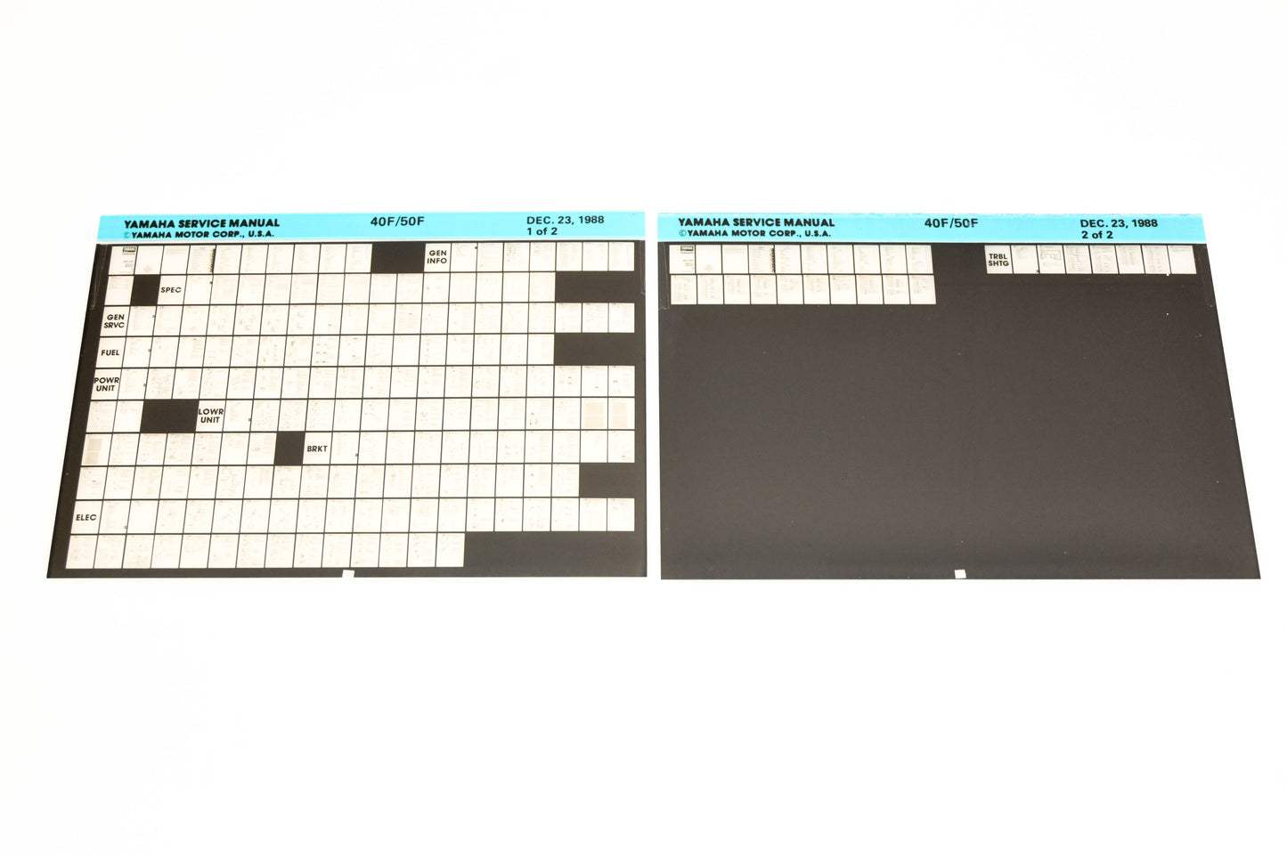 OEM Yamaha XM007-20 1988 40F/50F Service Manual Microfiche Lot