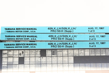 OEM Yamaha XM007-21 1987 40N,K,J,H/50N,K,J,H/Pro 50-H Supplement Manual Microfiche Lot