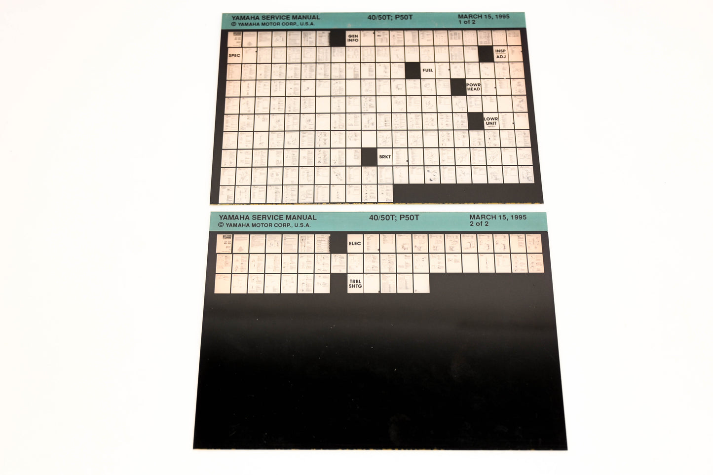 OEM Yamaha XM007-22 1995 40/50T, P50T Service Manual Microfiche Lot