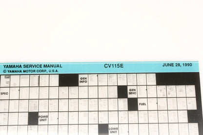 OEM Yamaha XM007-23 1990 CV115E Service Manual Microfiche