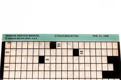 OEM Yamaha XM007-24 1996 C75U/C85U/E75U Service Manual Microfiche