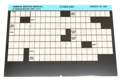 OEM Yamaha XM007-25 1991 CV85E, C85 Service Manual Microfiche