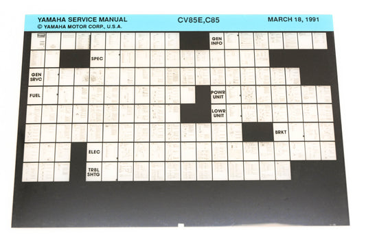 OEM Yamaha XM007-25 1991 CV85E, C85 Service Manual Microfiche