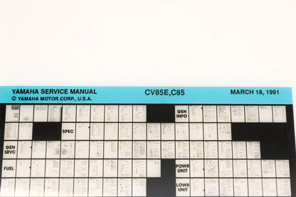 OEM Yamaha XM007-25 1991 CV85E, C85 Service Manual Microfiche