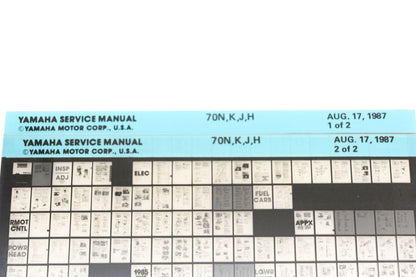 OEM Yamaha XM007-26 1987 70N,K,J,H Service Manual Microfiche Lot