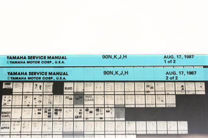 OEM Yamaha XM007-28 1987 90N,K,J,H Service Manual Microfiche Lot