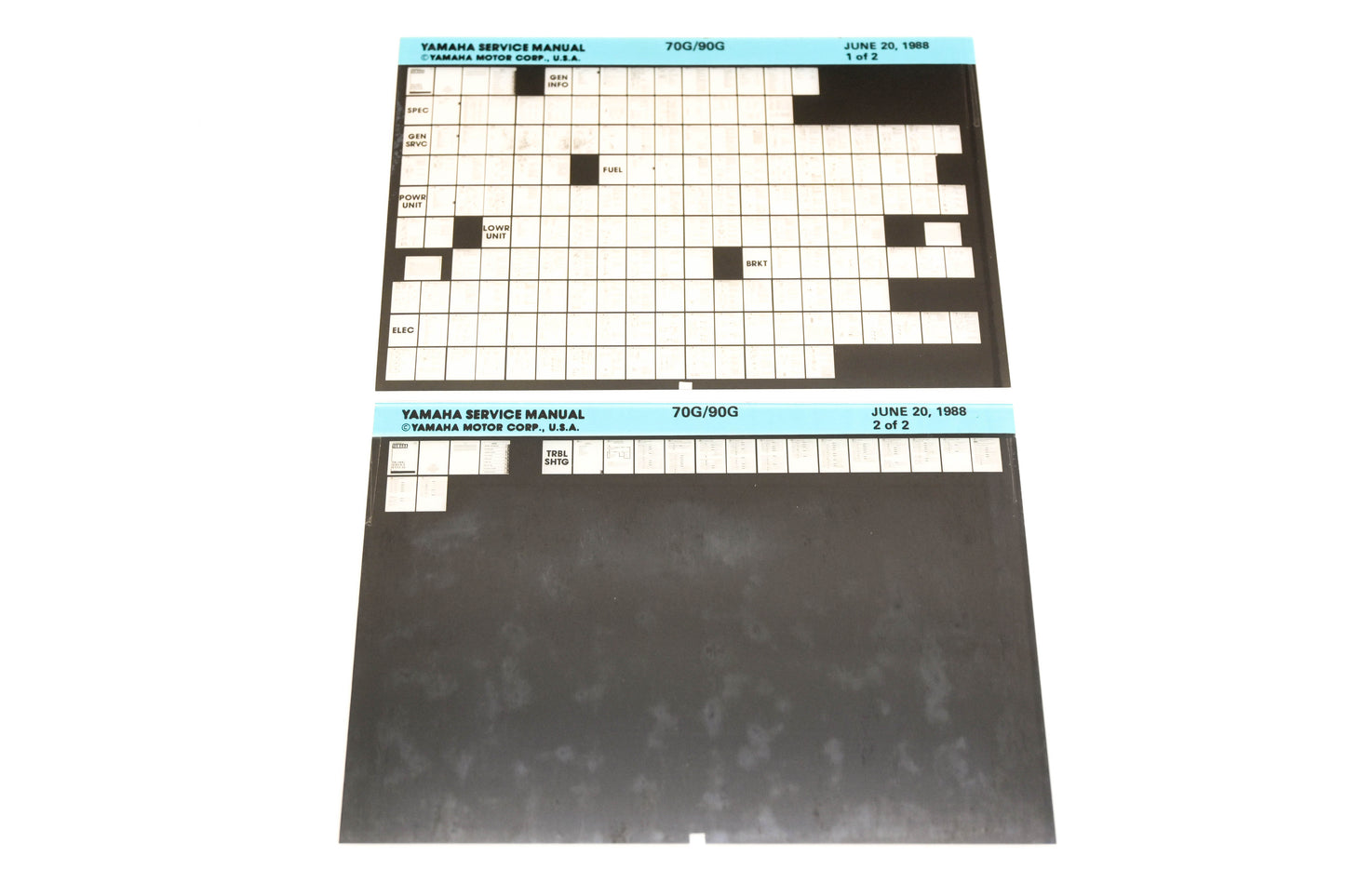 OEM Yamaha XM007-29 1988 70G/90G Service Manual Microfiche Lot