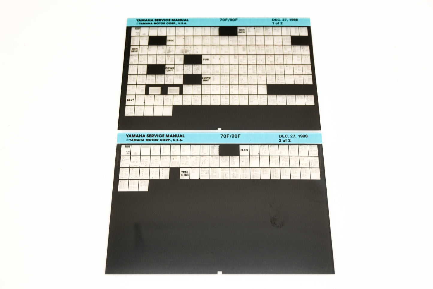 OEM Yamaha XM007-30 1988 70F/90F Service Manual Microfiche Lot