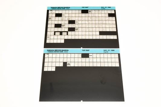 OEM Yamaha XM007-30 1988 70F/90F Service Manual Microfiche Lot