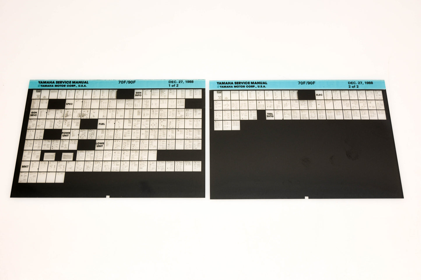 OEM Yamaha XM007-30 1988 70F/90F Service Manual Microfiche Lot