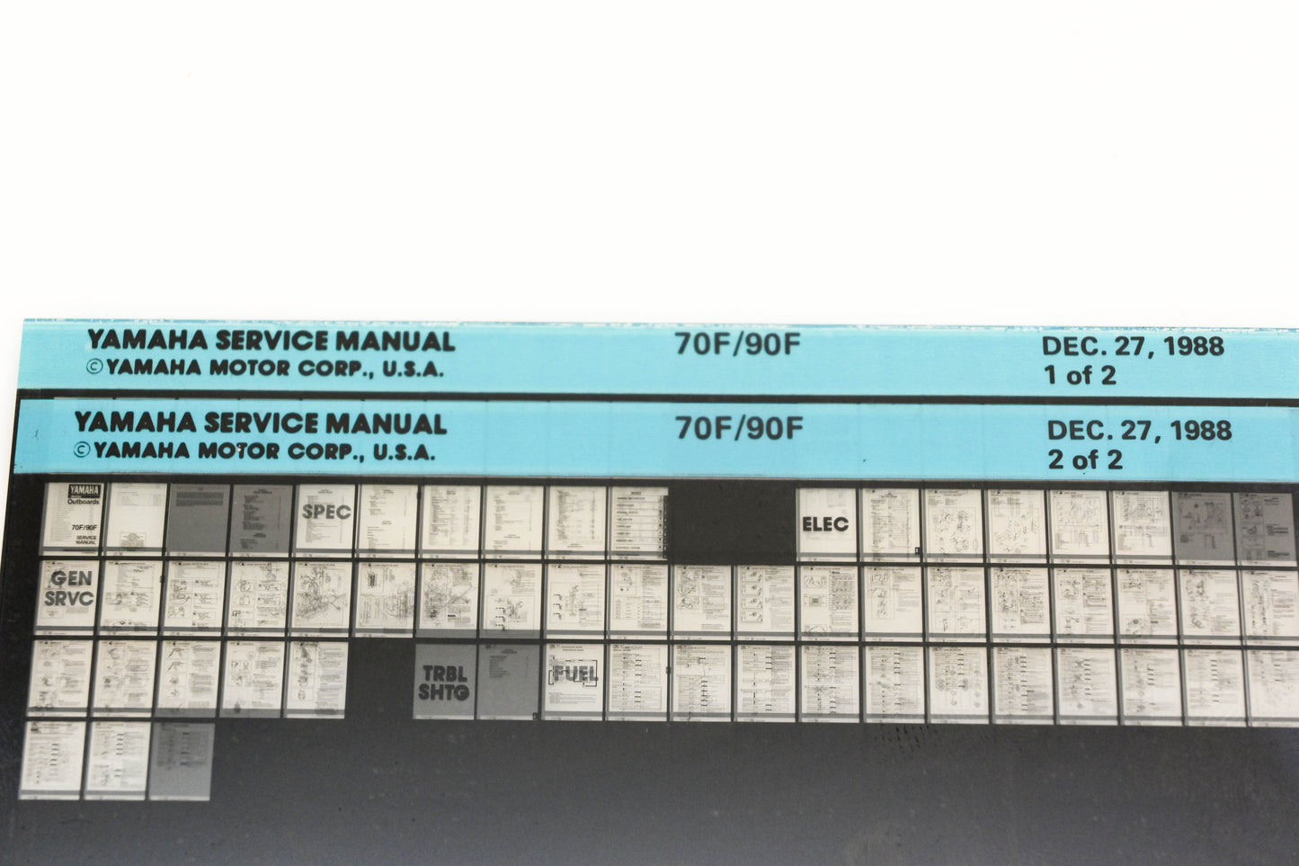 OEM Yamaha XM007-30 1988 70F/90F Service Manual Microfiche Lot