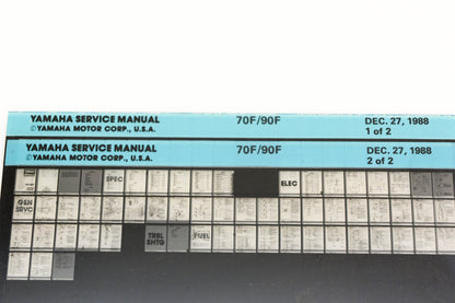 OEM Yamaha XM007-30 1988 70F/90F Service Manual Microfiche Lot