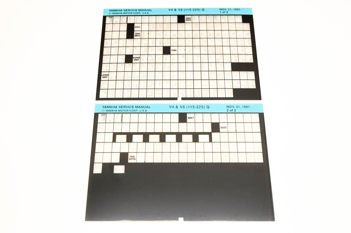 OEM Yamaha XM007-31 1991 V4 & V6(115-225)Q Service Manual Microfiche Lot