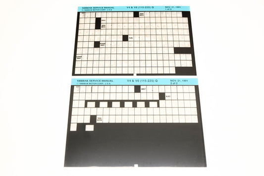 OEM Yamaha XM007-31 1991 V4 & V6(115-225)Q Service Manual Microfiche Lot