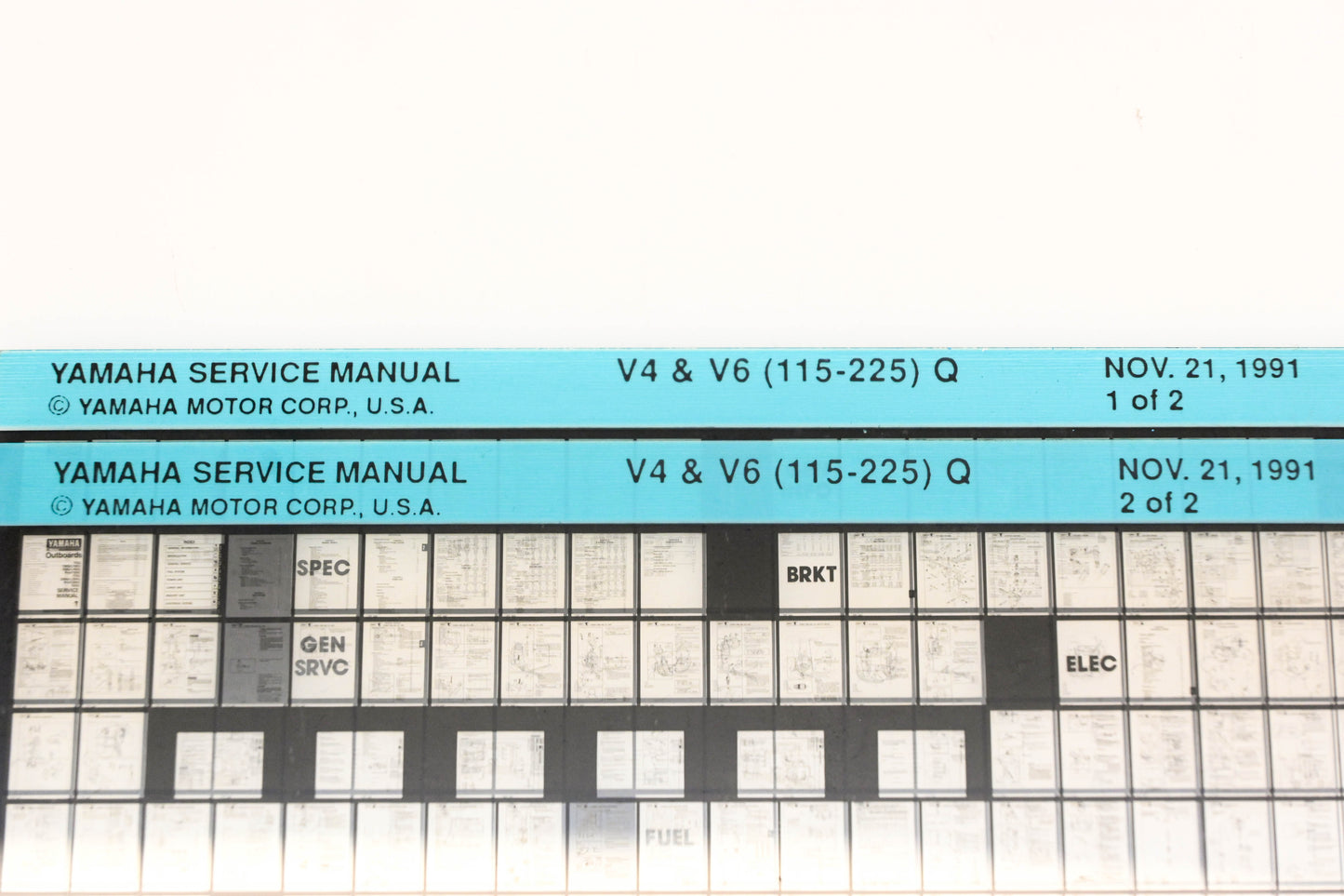 OEM Yamaha XM007-31 1991 V4 & V6(115-225)Q Service Manual Microfiche Lot