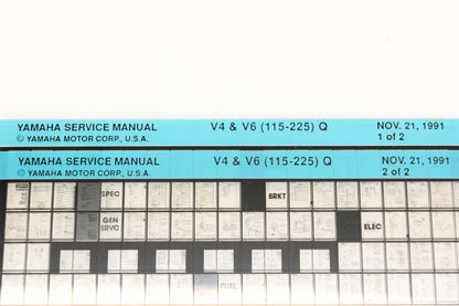 OEM Yamaha XM007-31 1991 V4 & V6(115-225)Q Service Manual Microfiche Lot