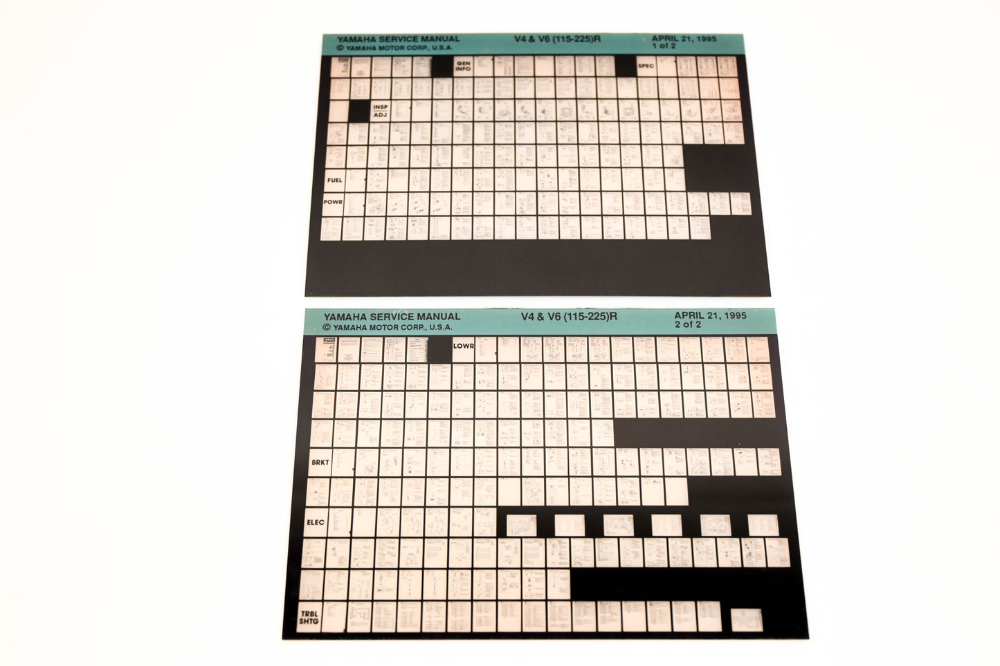 OEM Yamaha XM007-32 1995 V4 & V6(115-225)R Service Manual Microfiche Lot