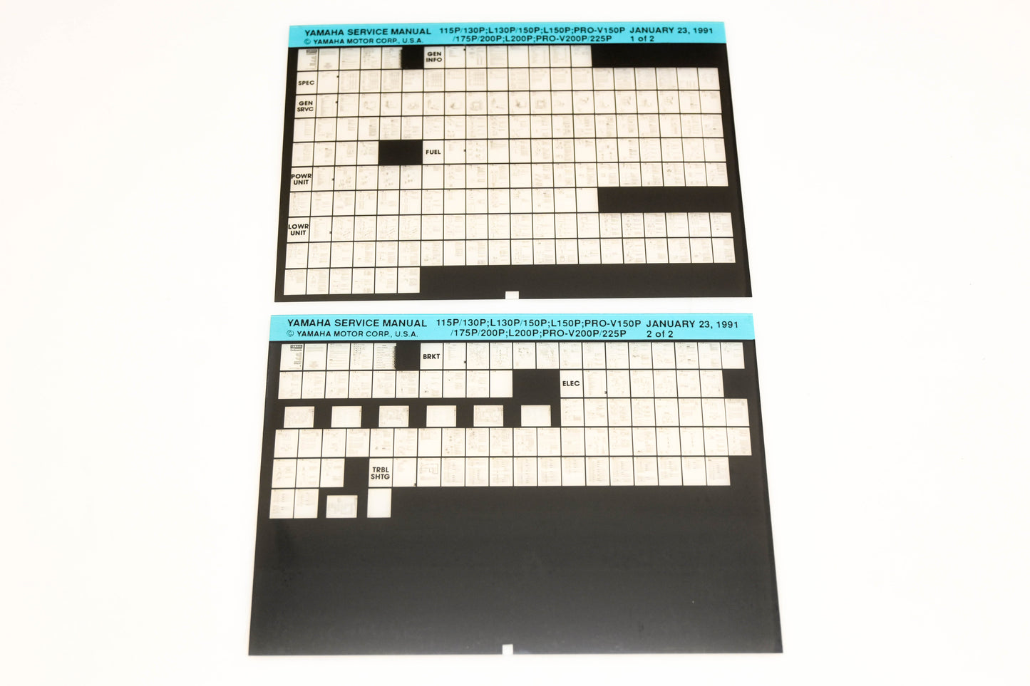 OEM Yamaha XM007-34 115P/130P,L130P/150P,L150P,PRO-V150P/175P/200P,L200P,PRO-V200P/225P Microfiche Lot