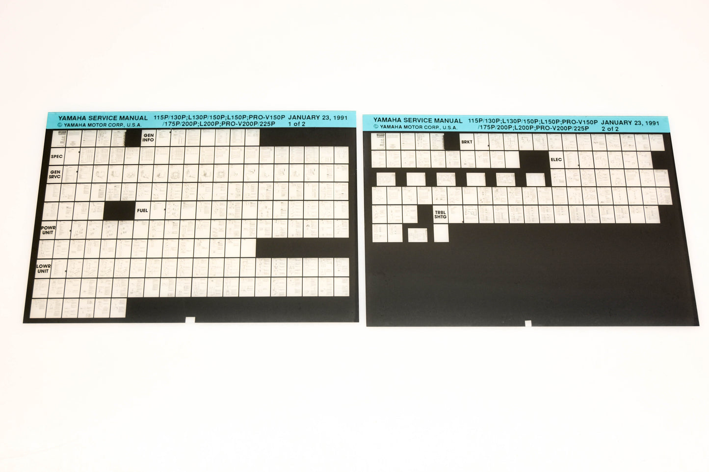 OEM Yamaha XM007-34 115P/130P,L130P/150P,L150P,PRO-V150P/175P/200P,L200P,PRO-V200P/225P Microfiche Lot