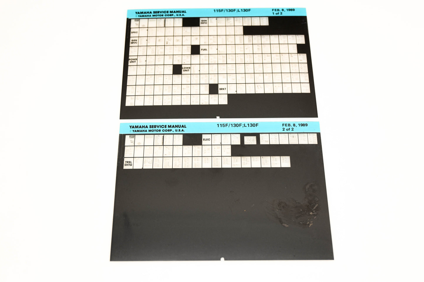 OEM Yamaha XM007-35 115F/130F,L130F Service Manual Microfiche Lot