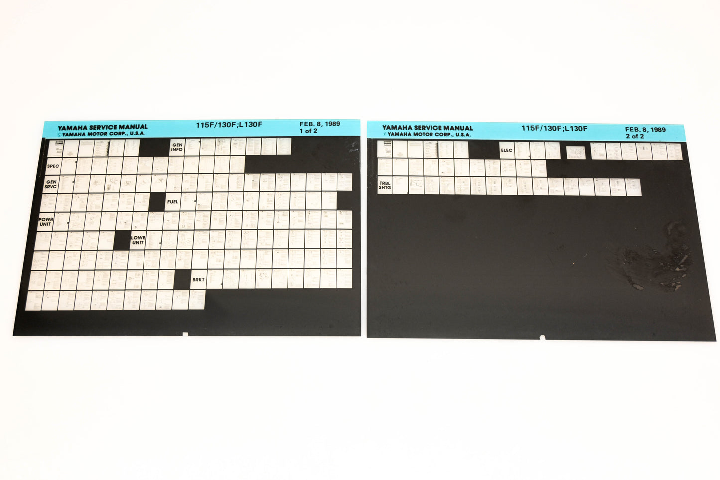 OEM Yamaha XM007-35 115F/130F,L130F Service Manual Microfiche Lot