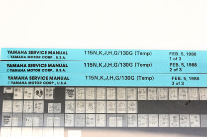 OEM Yamaha XM007-36 115N,K,J,H,G/130G Temp Service Manual Microfiche Lot