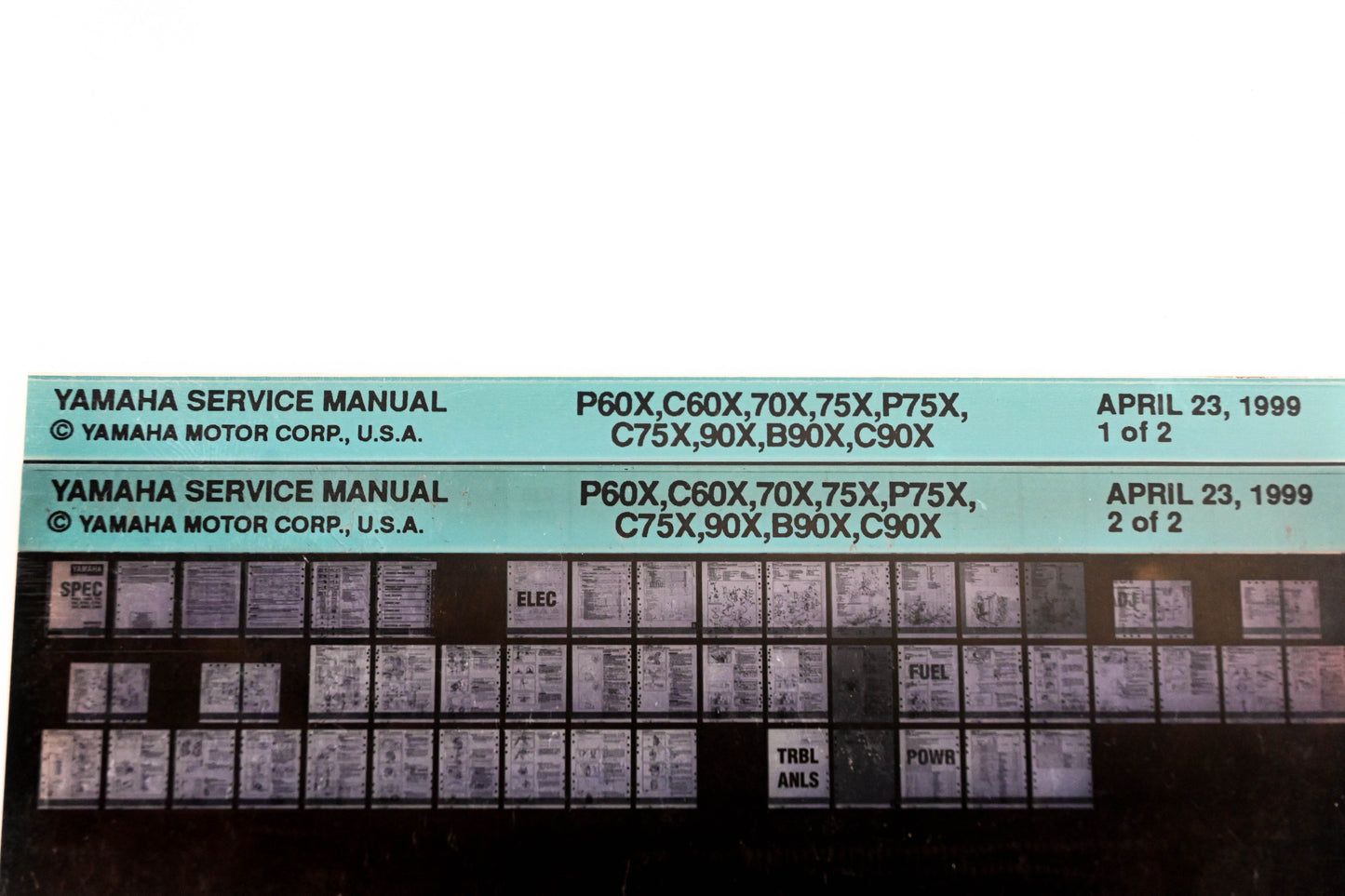OEM Yamaha XM007-37 P60X,C60X,70X,75X,P75X,C75X,90X,B90X,C90X Manual Microfiche Lot