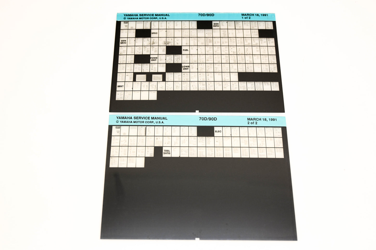 OEM Yamaha XM007-38 1991 70D/90D Service Manual Microfiche Lot