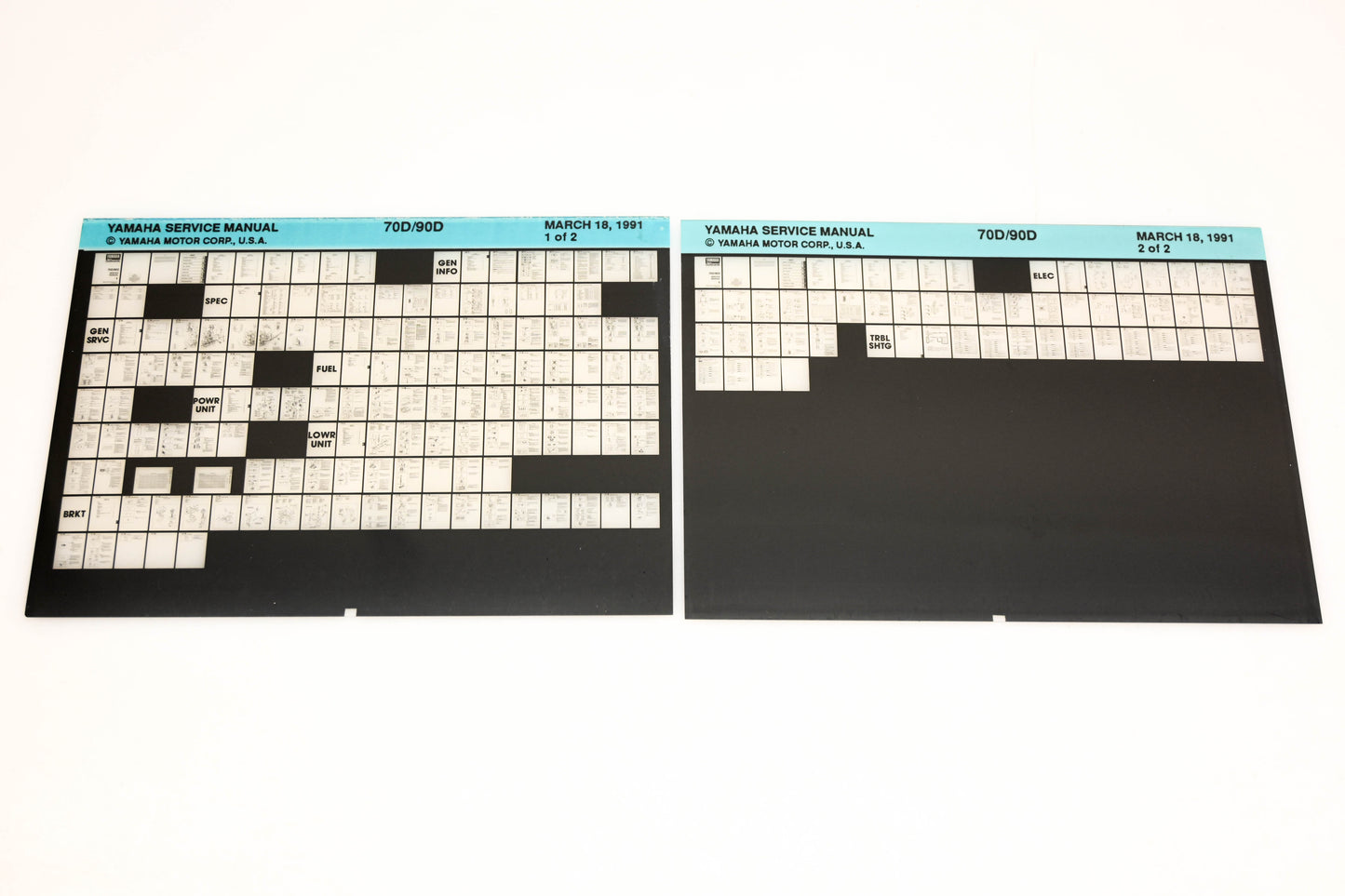 OEM Yamaha XM007-38 1991 70D/90D Service Manual Microfiche Lot