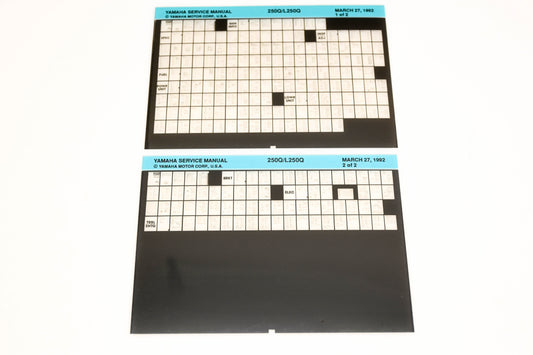 OEM Yamaha XM007-40 1992 250Q/L250Q Service Manual Microfiche Lot