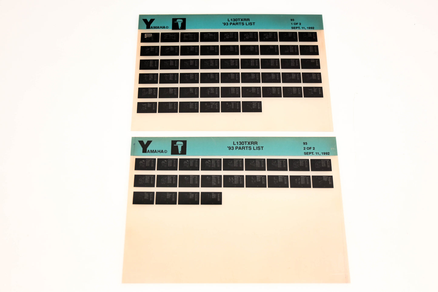 OEM Yamaha XM007-42 1993 L130TXRR Parts List Microfiche Lot