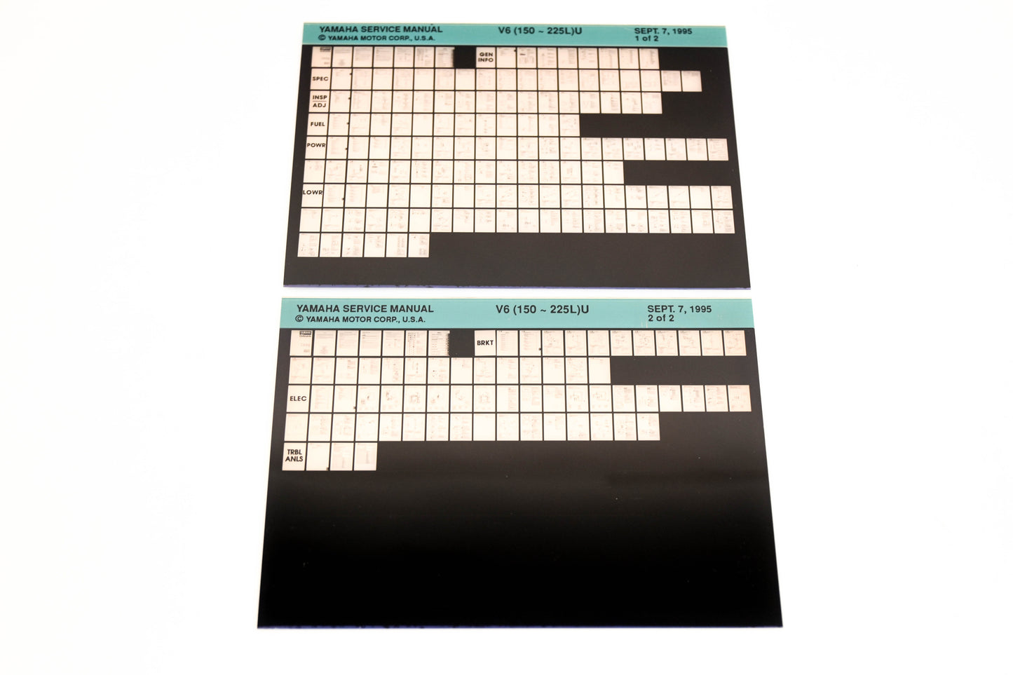 OEM Yamaha XM007-44 1995 V6(150-225L)U Service Manual Microfiche Lot