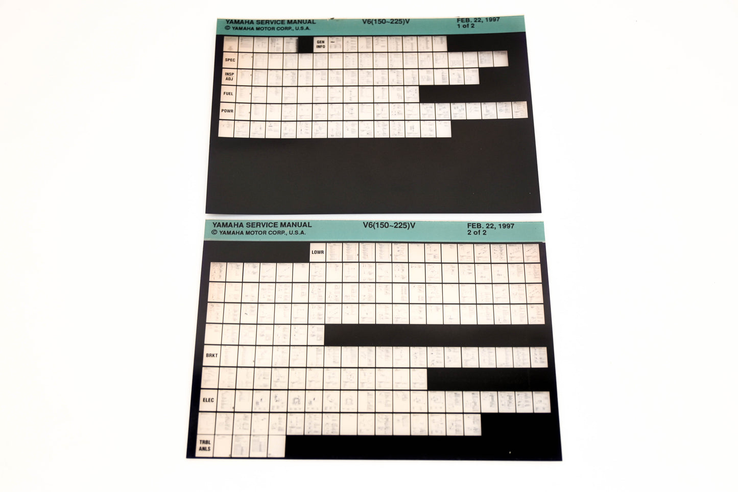 OEM Yamaha XM007-45 1997 V6(150-225)V Service Manual Microfiche Lot
