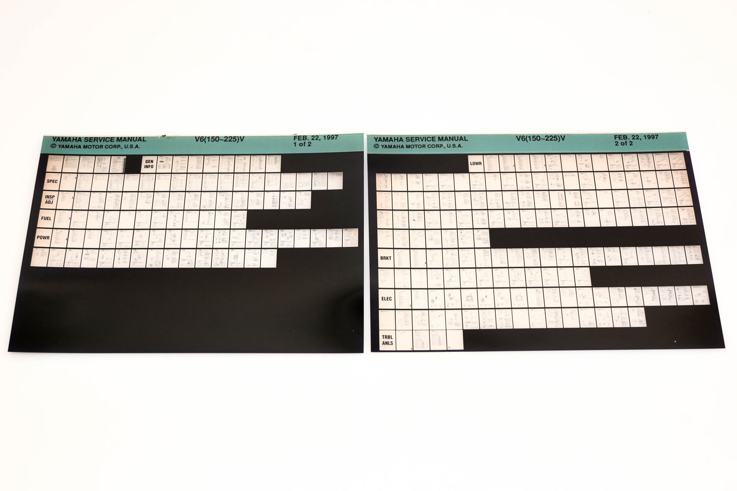 OEM Yamaha XM007-45 1997 V6(150-225)V Service Manual Microfiche Lot