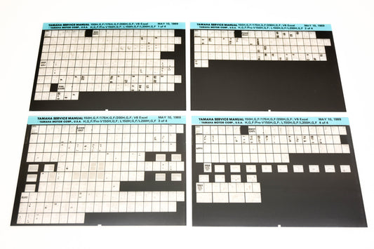 OEM Yamaha XM007-46 150H,G,F/175H,G,F/200H, V6 Excel/Pro-V150H, L150H/L200H Microfiche Lot